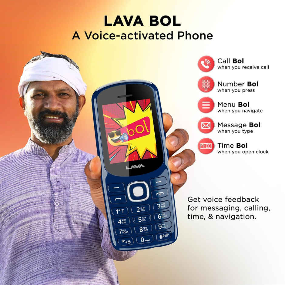 Lava A1 Josh Dual Sim Keypad Mobile | 1.77" Display | 1000 mAh Battery | Bol Feature | Blue Silver