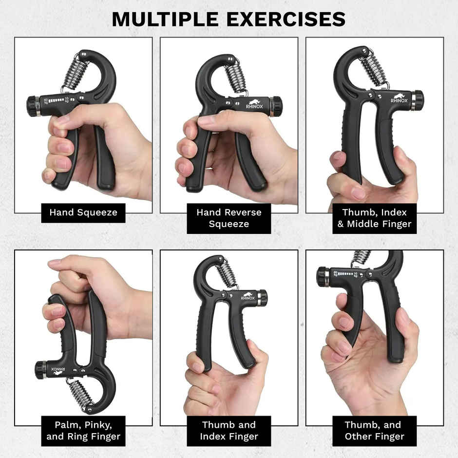 Slovic upto 60kg Adjustable Hand Grip Strengthener for Forearm & Wrist Strengthening - Black