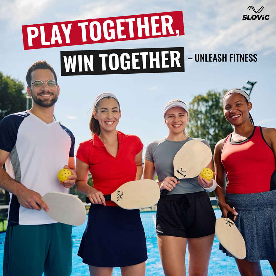 Slovic Wooden Pickleball Paddle Set with Balls for Garden, Fun & Casual Outdoor Play