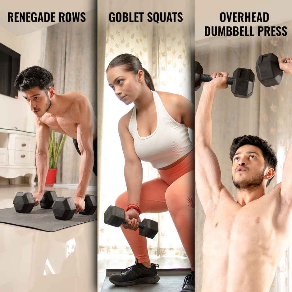 Slovic 3kg PVC Dumbbell Set (3kg x2) for Strength, Weightlifting & Home Gym - Non-Slip Coated Handle