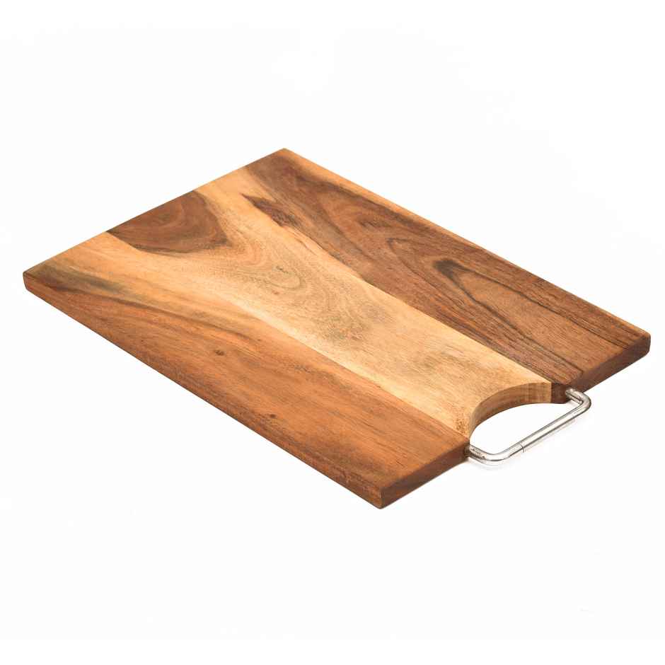 OGGN Acacia Wood Rect. Chopping Board With Ss Handle 15x10