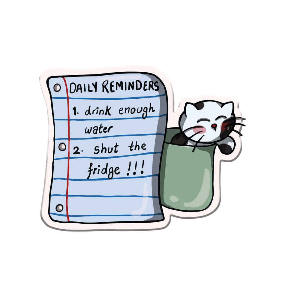 Mad Over Print Daily Reminders Fridge Magnet