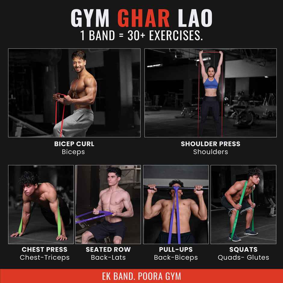 Slovic Natural Rubber Latex Resistance Band | 7-15kg | Ideal for Gym & Home Workout | Red