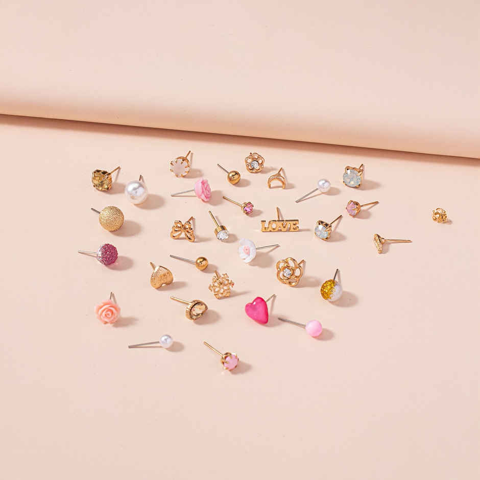 Shining Diva Fashion 30 Pairs Combo Set Latest Stylish Earrings for Women and Girls | 14780er