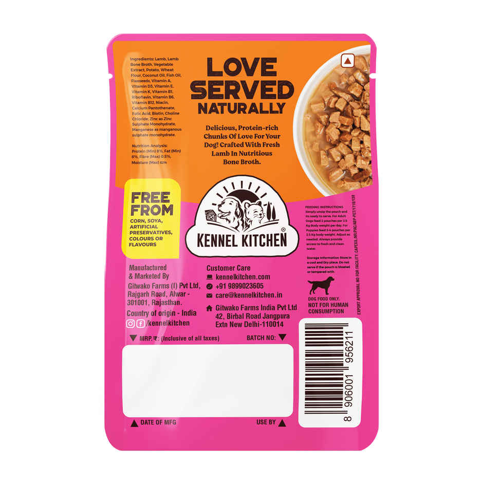 Kennel Kitchen Lamb Chunks in Gravy