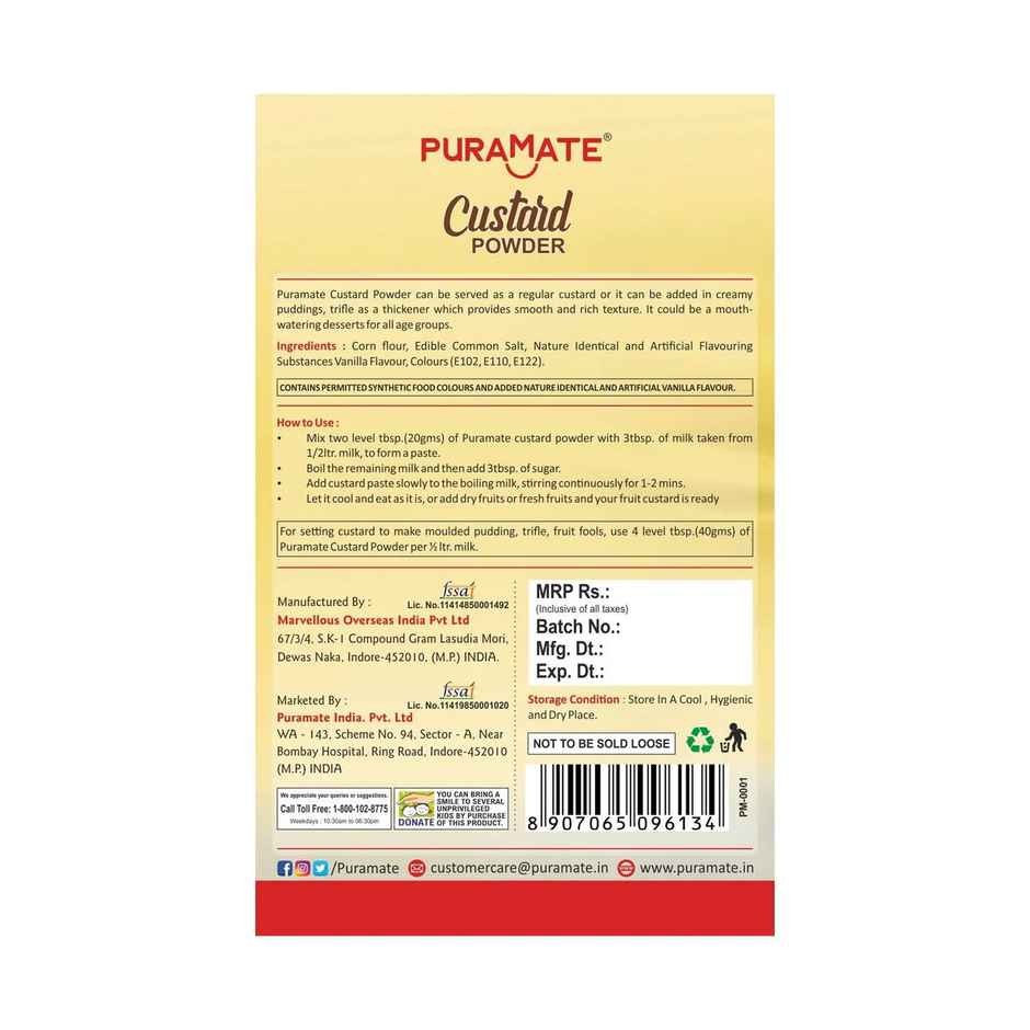 Puramate Custard Powder Vanilla | Smooth & Creamy