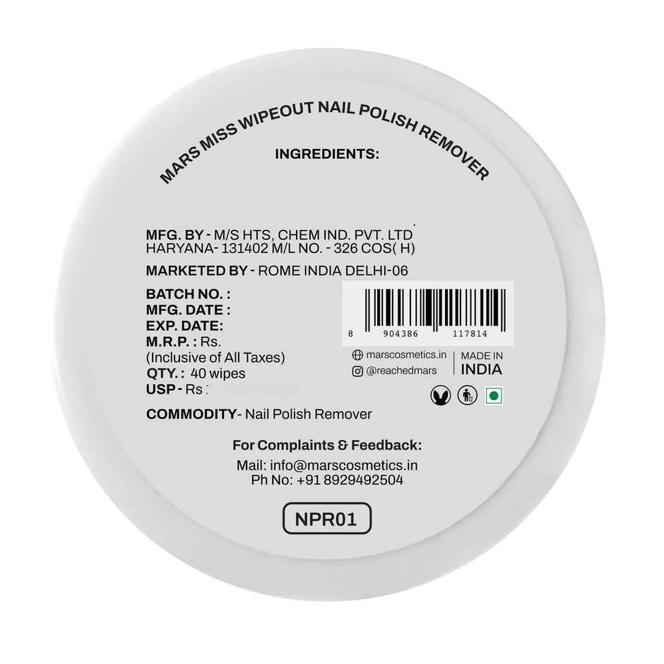 MARS Cosmetics Miss Wipe Out Nail Polish Remover Wipes