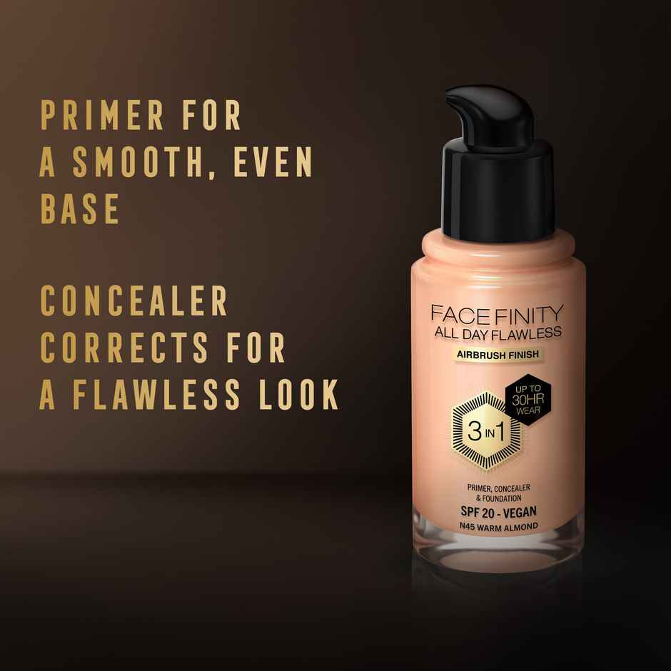 Max Factor Face Finity All Day Flawless 3 In 1 Foundation | Warm Almond