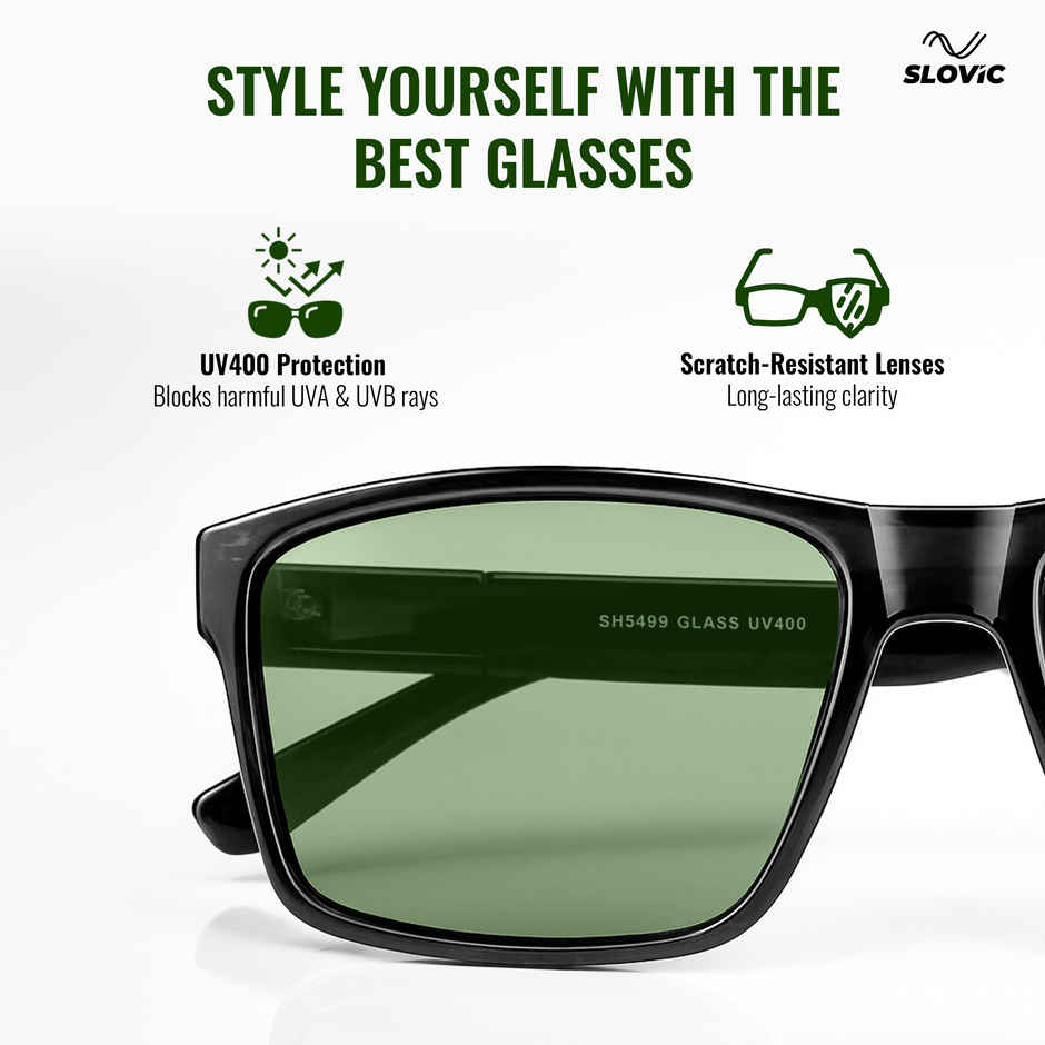 Slovic Stylish Full-Rim Frame Wayfarer Sunglasses for Adults |UV Protected Lenses|Black & Golden