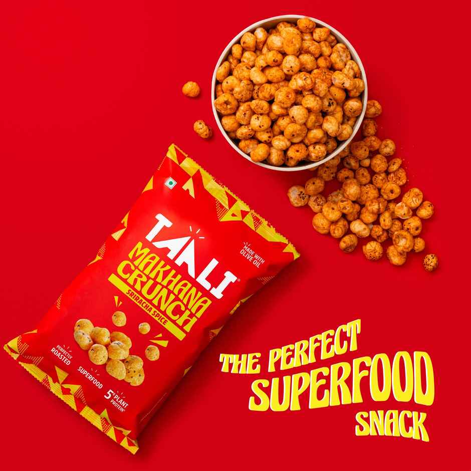 Taali Roasted Makhana - Sriracha Spice Foxnuts, Natural, Rich in Protein