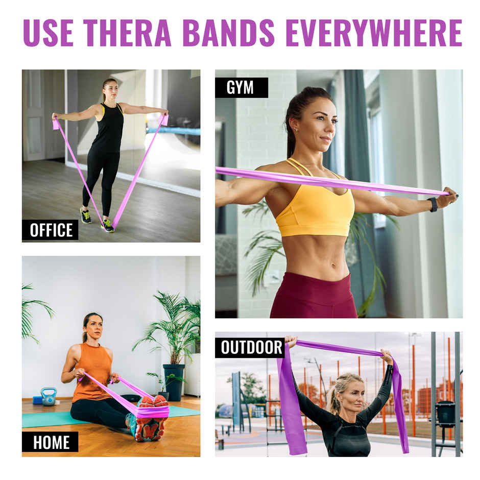 Slovic Thera Band for Physiotherapy, Stretching & Recovery Exercise - Light Purple