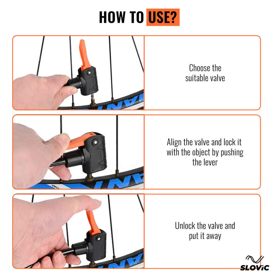 Slovic Cycle Air Foot Pump with Meter for Bike, Car Tyres, Football & More