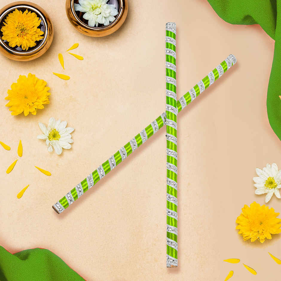 Navratri Wooden Dandiya Sticks | Traditional Garba Dance Sticks Dandia Sticks | Green | Cycle Pure