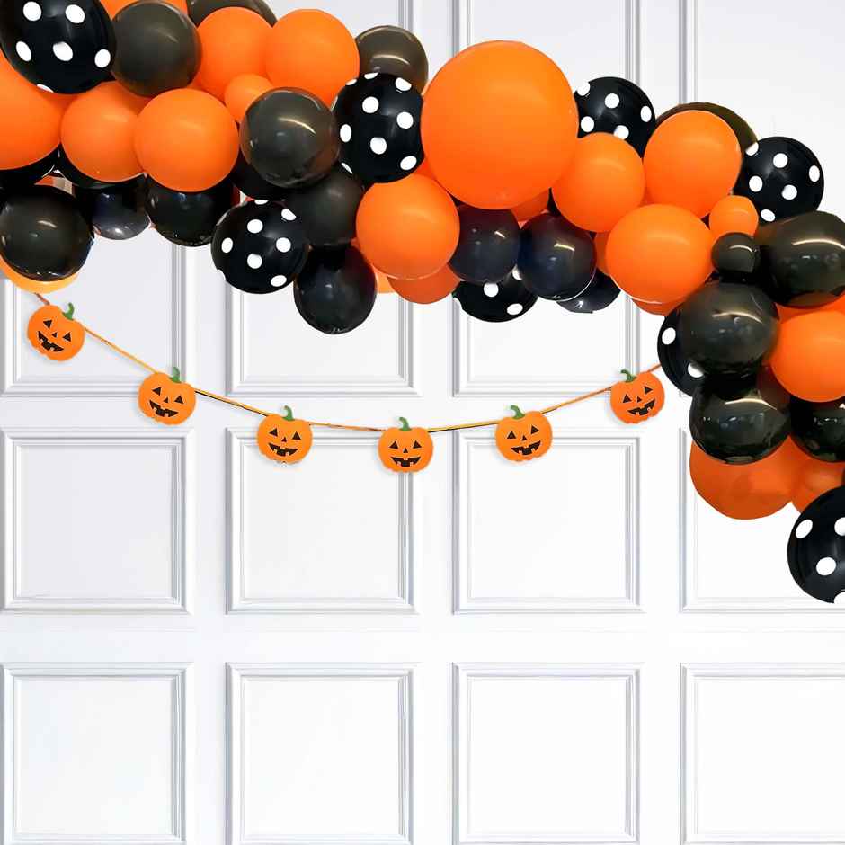Halloween Decor With Black, Orange Balloons & Pumpkin Garland | Halloween Special | Special You