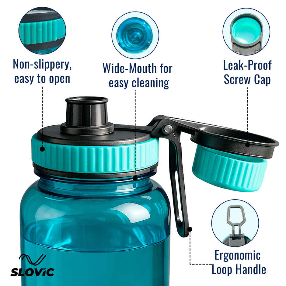 Slovic 600ml Water Bottle with Sipper Cap for Gym, Travel, Sports & Hydration-100% BPA Free