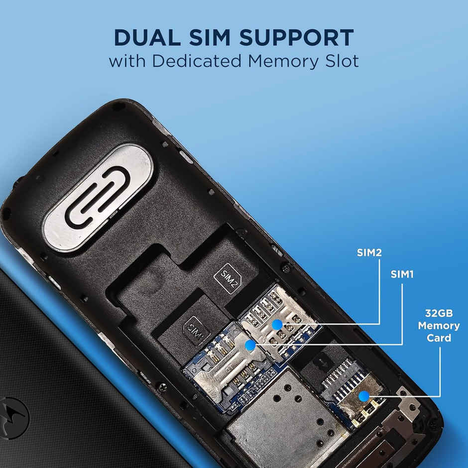 Motorola All-New A200 Dual Sim keypad Phone with Voice Feature | Black