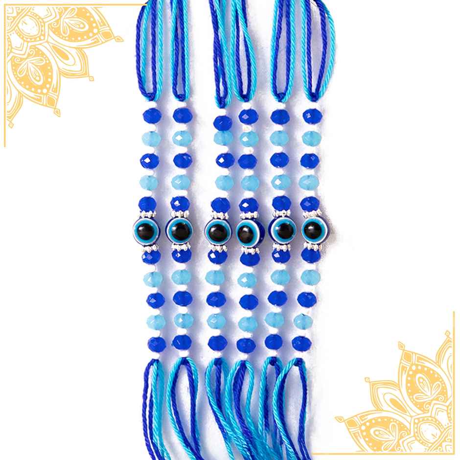 Shree Rakhi - Evil Eye (1pc) & Haldiram'S Assorted Sweet Delight (450g) Combo