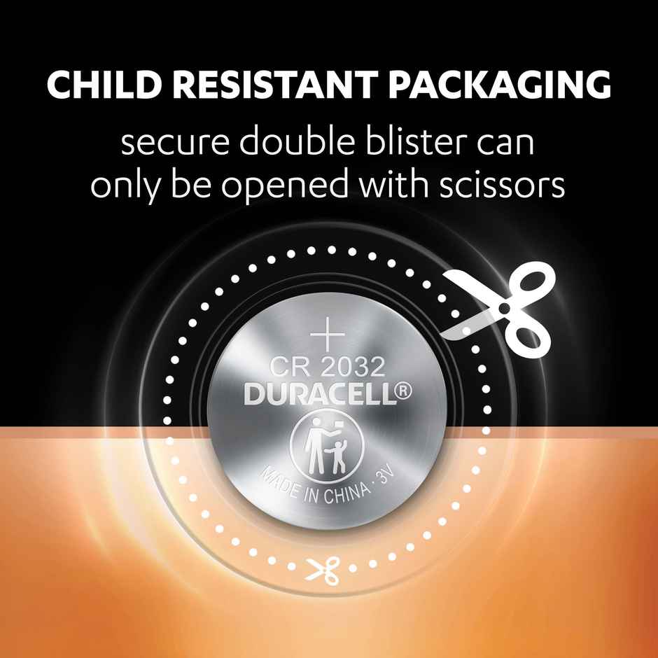 CR2032 Lithium Coin Cell Battery | 3V | Child-Resistant For Car Keys & Scales