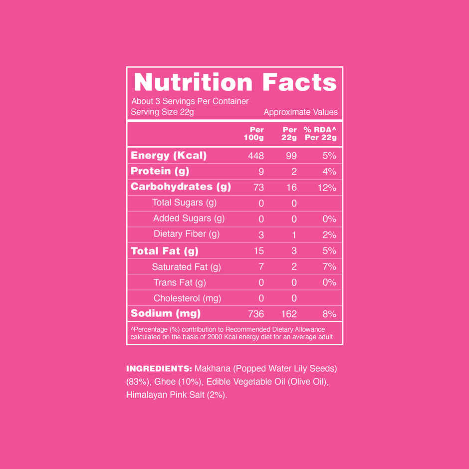 Taali Roasted Makhana - Ghee & Himalayan Pink Salt, Natural, Rich in Protein