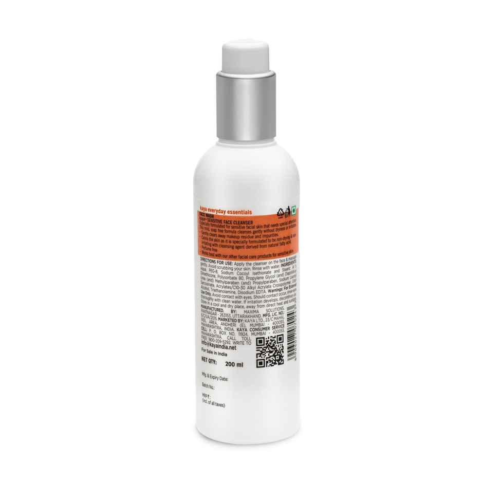 Kaya Sensitive Face Cleanser, 200Ml Mild Cleanser, Gentle Facewash, Hypoallergenic, Sensitive Skin