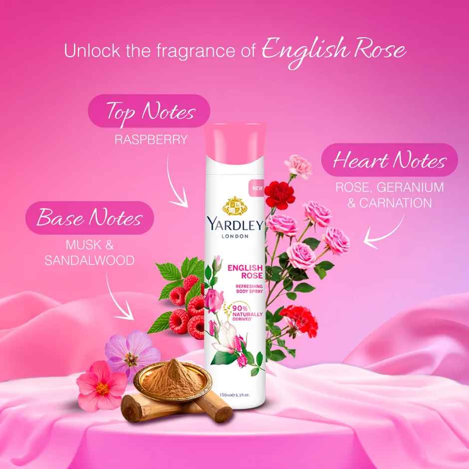 Yardley London English Rose Refreshing Deo Body Spray for Women
