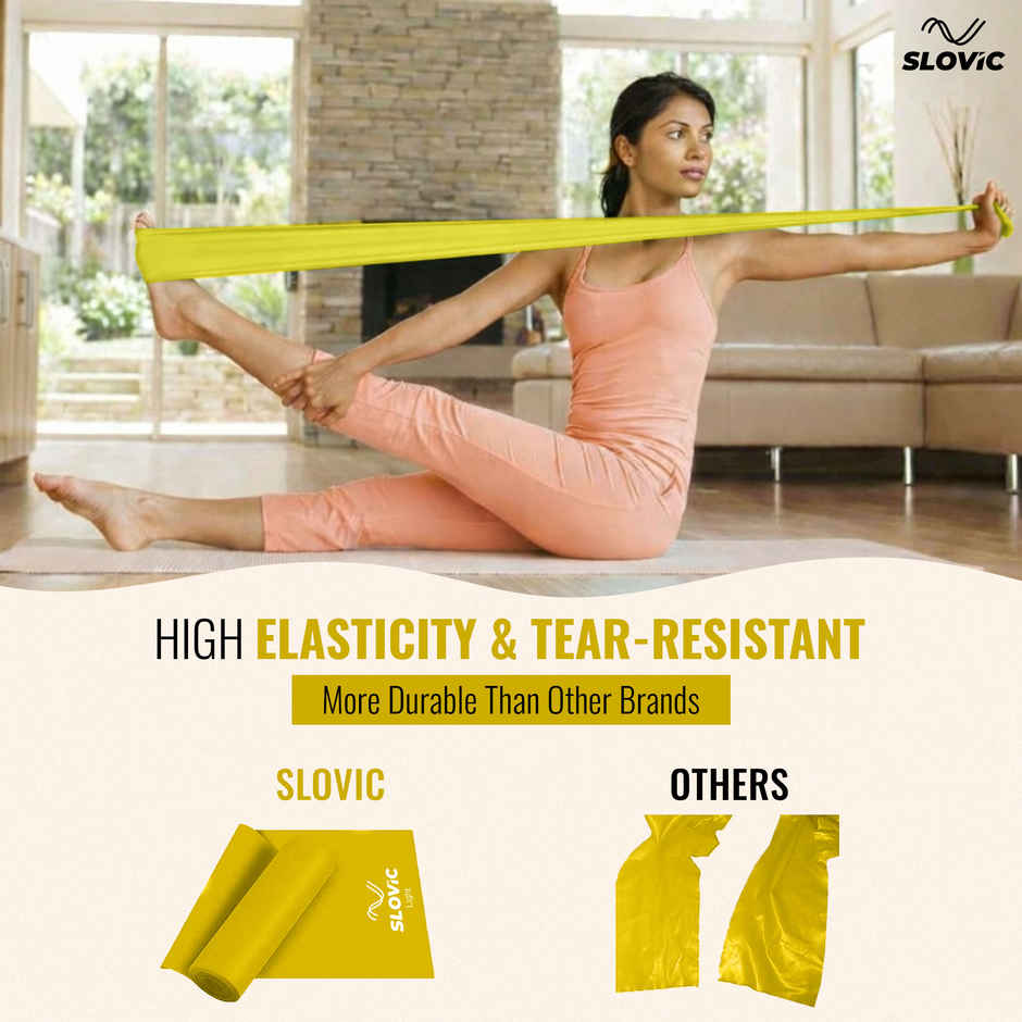 Slovic Thera Band for Physiotherapy, Stretching & Recovery Exercise | Light Yellow