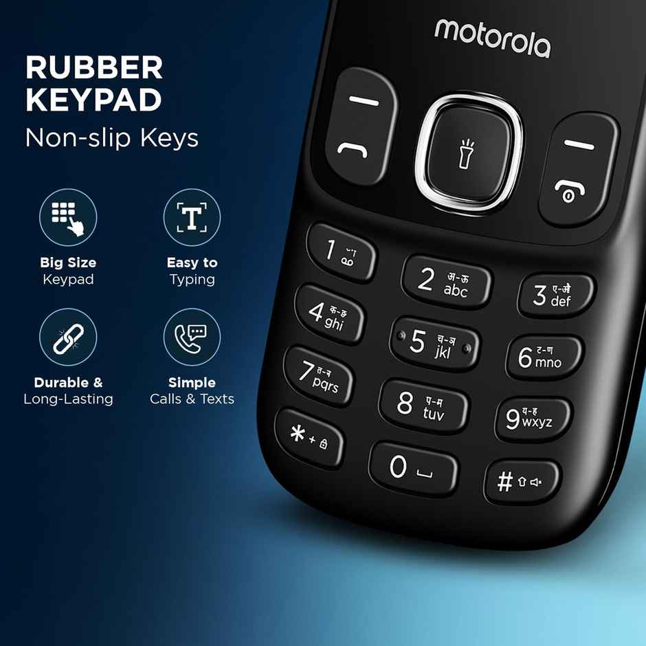 Motorola A10e Dual Sim Keypad Phone | Long Lasting Battery | Black