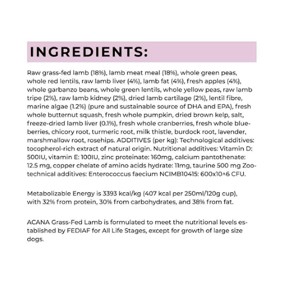 Acana Grass Fed Lamb Dog Food