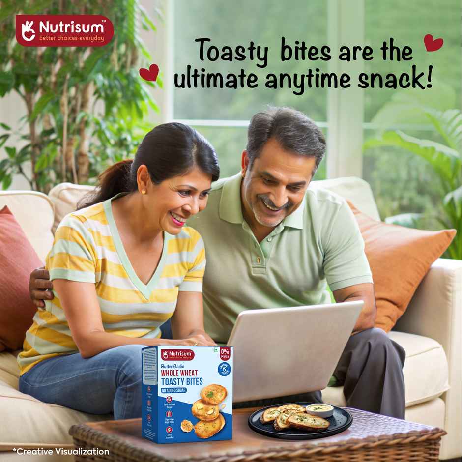 Nutrisum Whole Wheat Toasty Bites - Butter Garlic