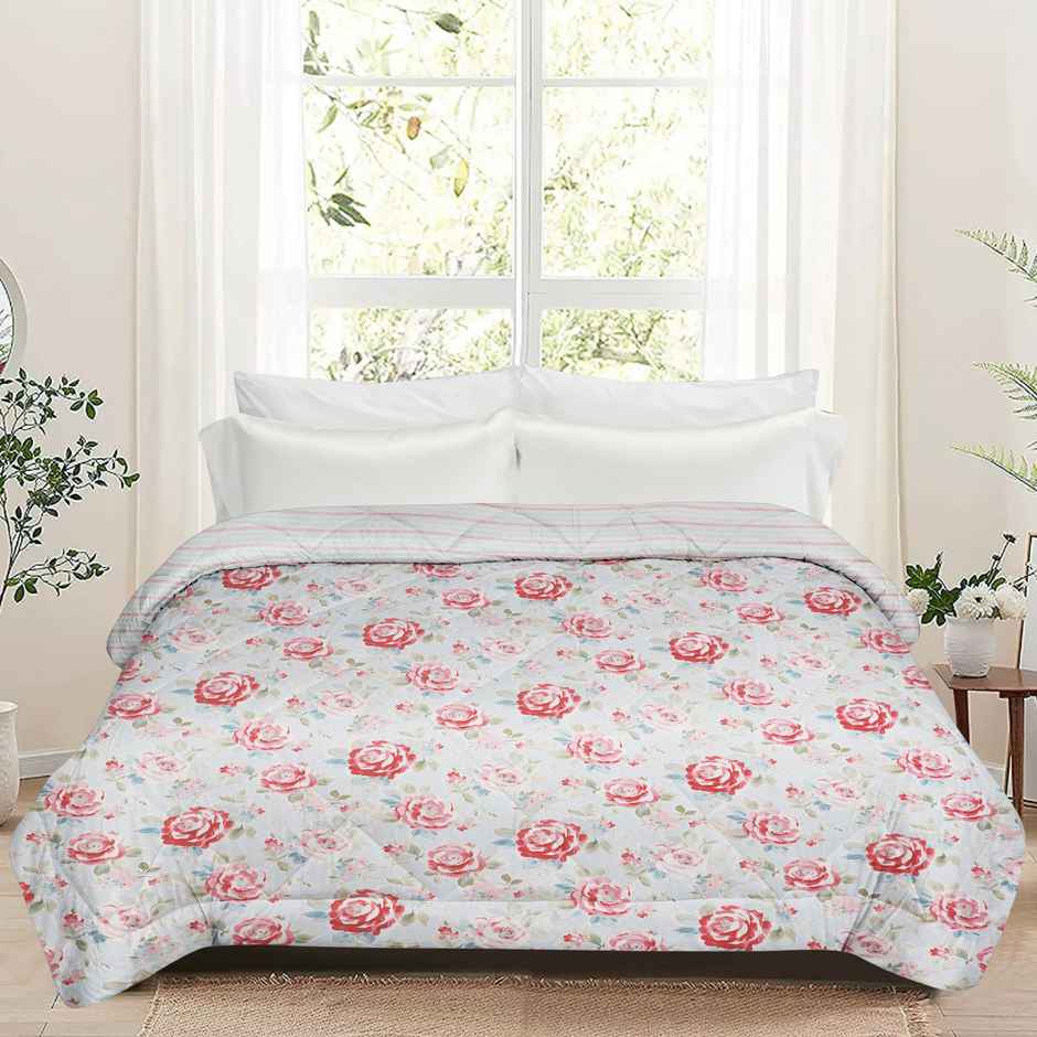 Dream Living Royal | Comforter Printed Reversible Double Bed Satin Finish Super Soft 220 x 240 cm | Multicolor