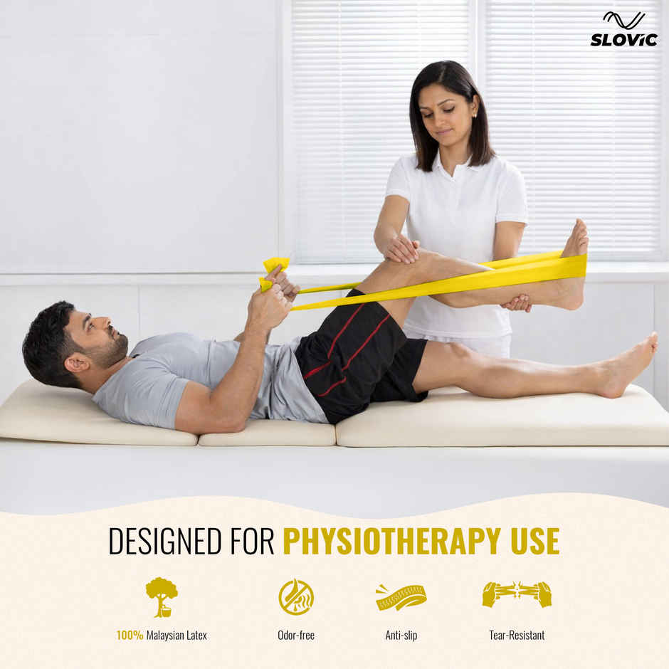 Slovic Thera Band for Physiotherapy, Stretching & Recovery Exercise | Light Yellow