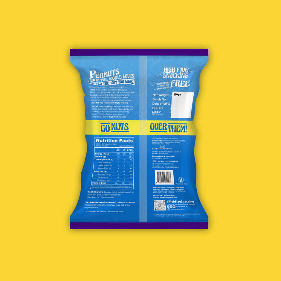 Taali Salted Peanuts, Roasted Peanut, Premium Quality Bharuchi Nuts, No Palm Oil, Rich in Protein