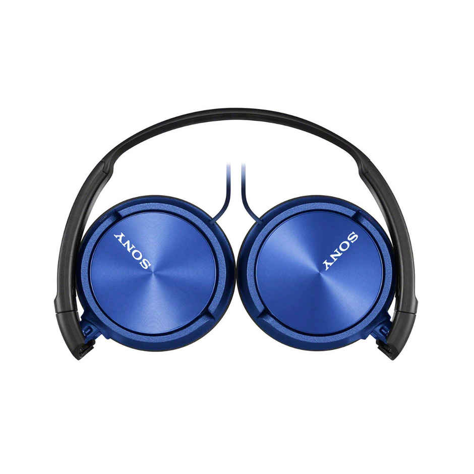 Sony MDR-ZX310AP Wired Headphones with Mic, Stereo On Ear Headset - Blue