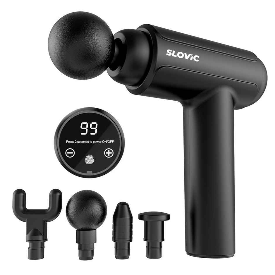 Slovic Massage Gun With 4 Heads | Ideal For Full Body Massage | 30 Speed Level