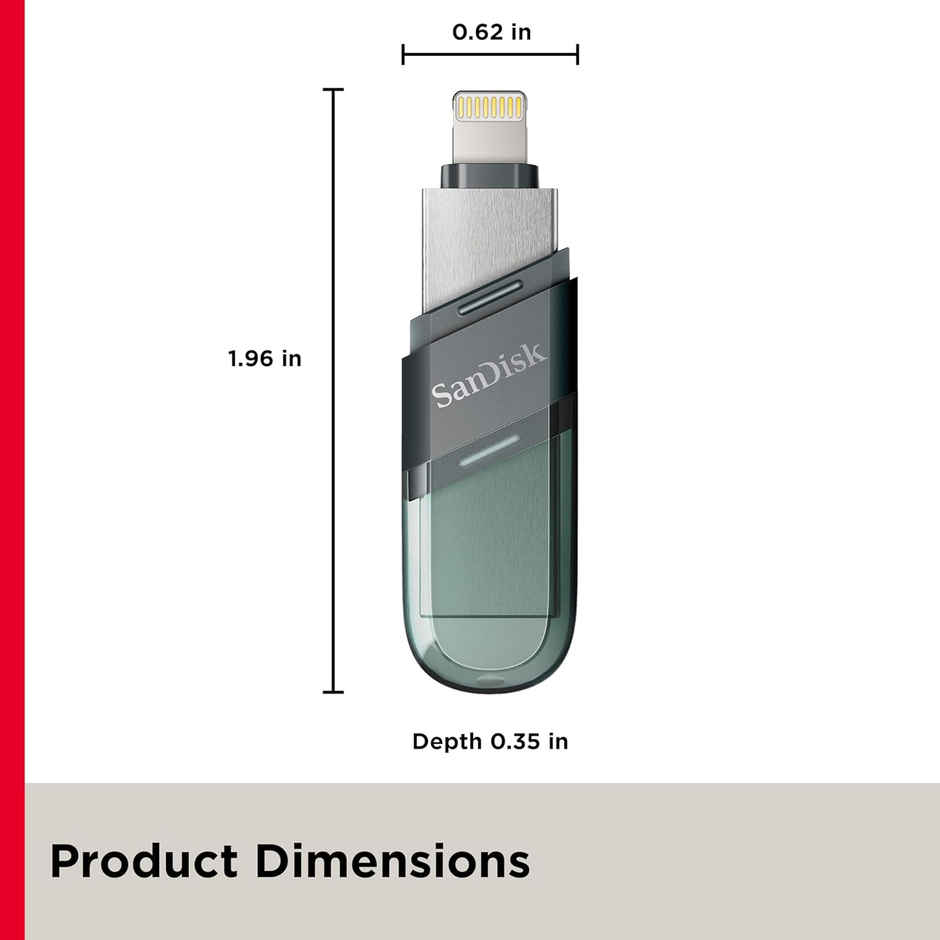 Sandisk Ixpand Usb 3.0 Flash Drive Flip 128Gb For Ios And Windows, Metalic