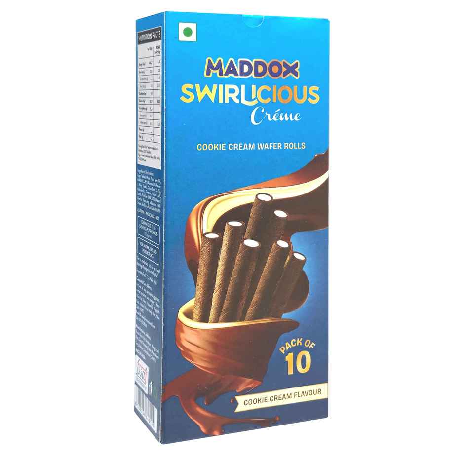 Maddox Swirlicious Cookie Cream Wafer Rolls