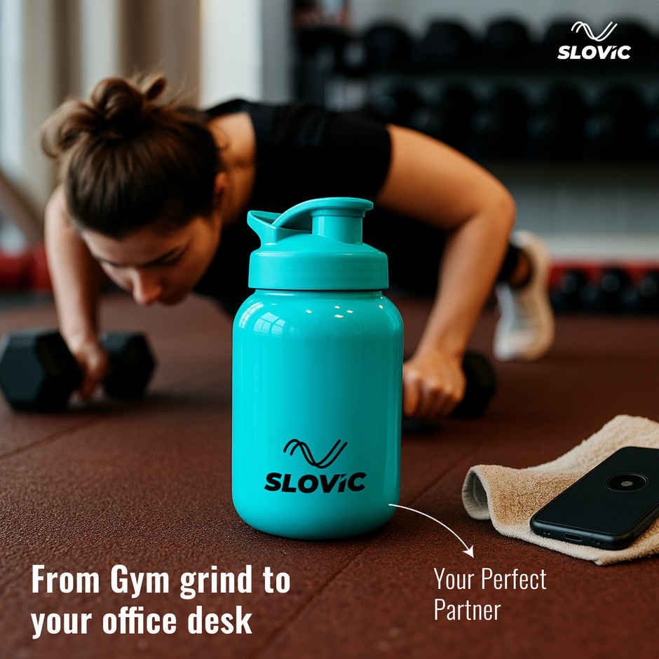 Slovic 600ml Water Bottle with Sipper Cap for Gym, Travel, Sports & Hydration-100% BPA Free