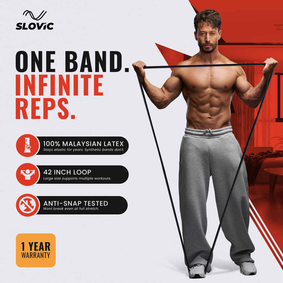 Slovic Heavy Resistance Band | 15-30 kg | For Strength Training & Home Workout | Natural Rubber