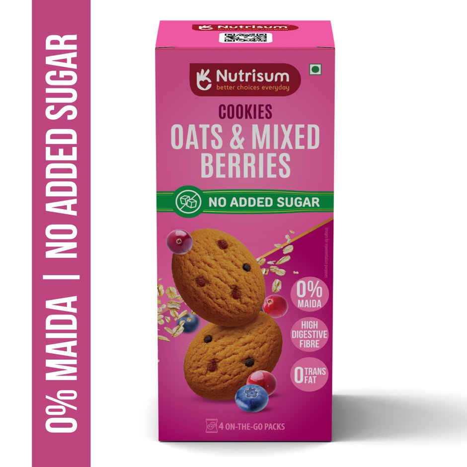 Nutrisum Oats Cookies - No Added Sugar - Mixed Berries
