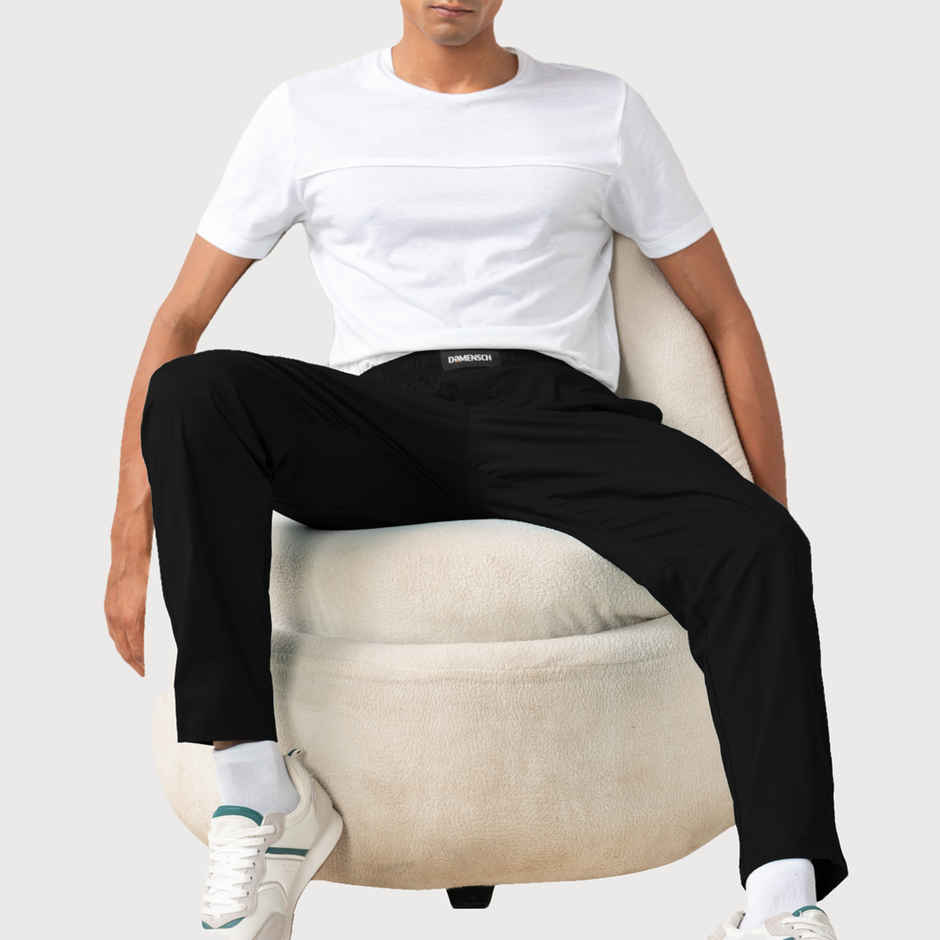 DaMENSCH Men's Cotton Tapered Fit Pyjama | Black - M
