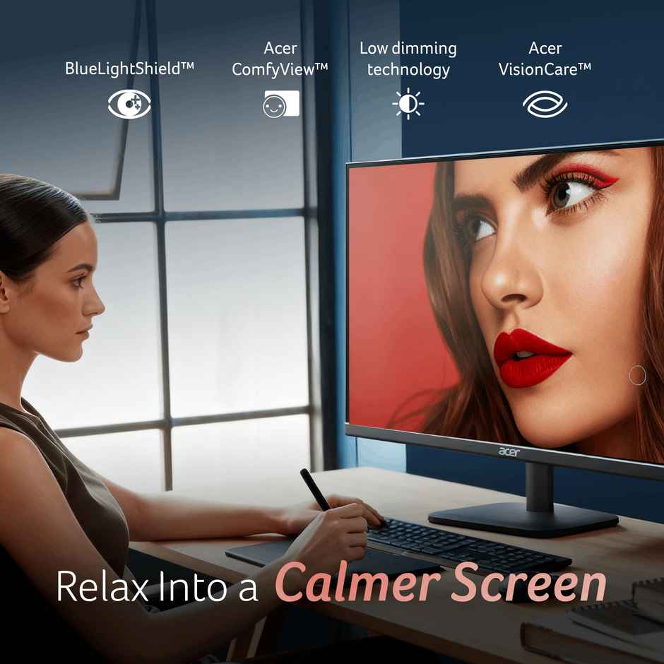 Acer EK220Q J0 21.5 Inch Full HD VA Monitor 120Hz 1ms VRB AdaptiveSync Eye Care Black