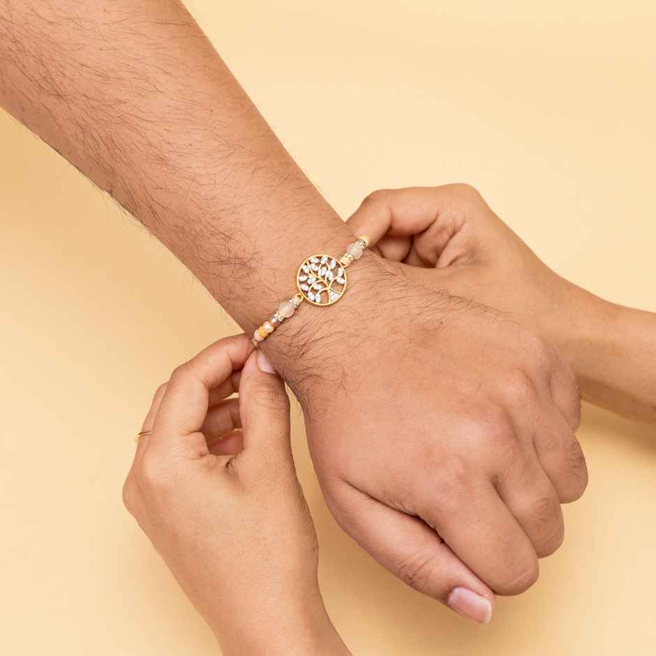 American Diamond Premium A.D. Rakhi (Avyaan Rakhi) Set of 1