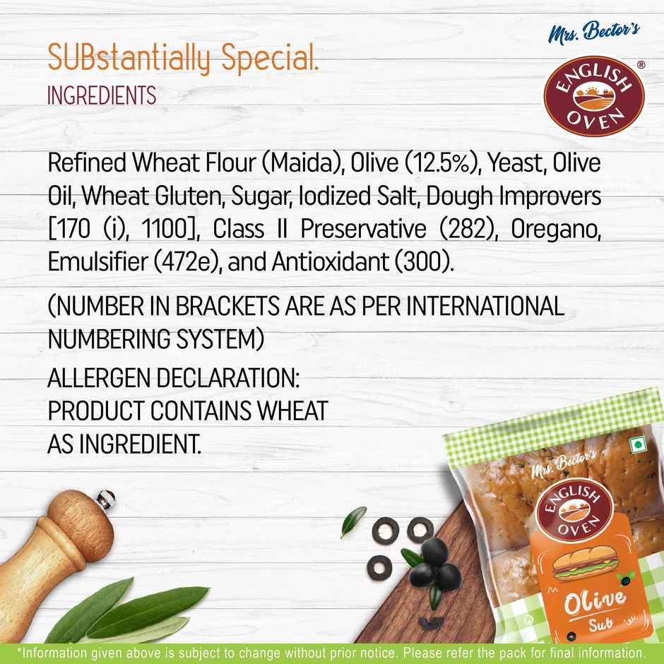 English Oven Sub Olive Bread