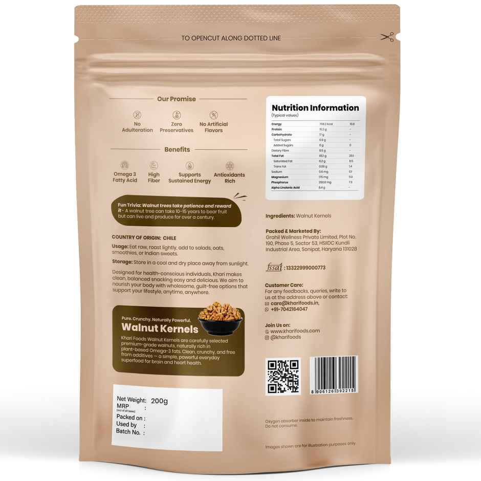 Khari Foods Premium Chile Walnut Kernels / Akhrot Giri Dry Fruits
