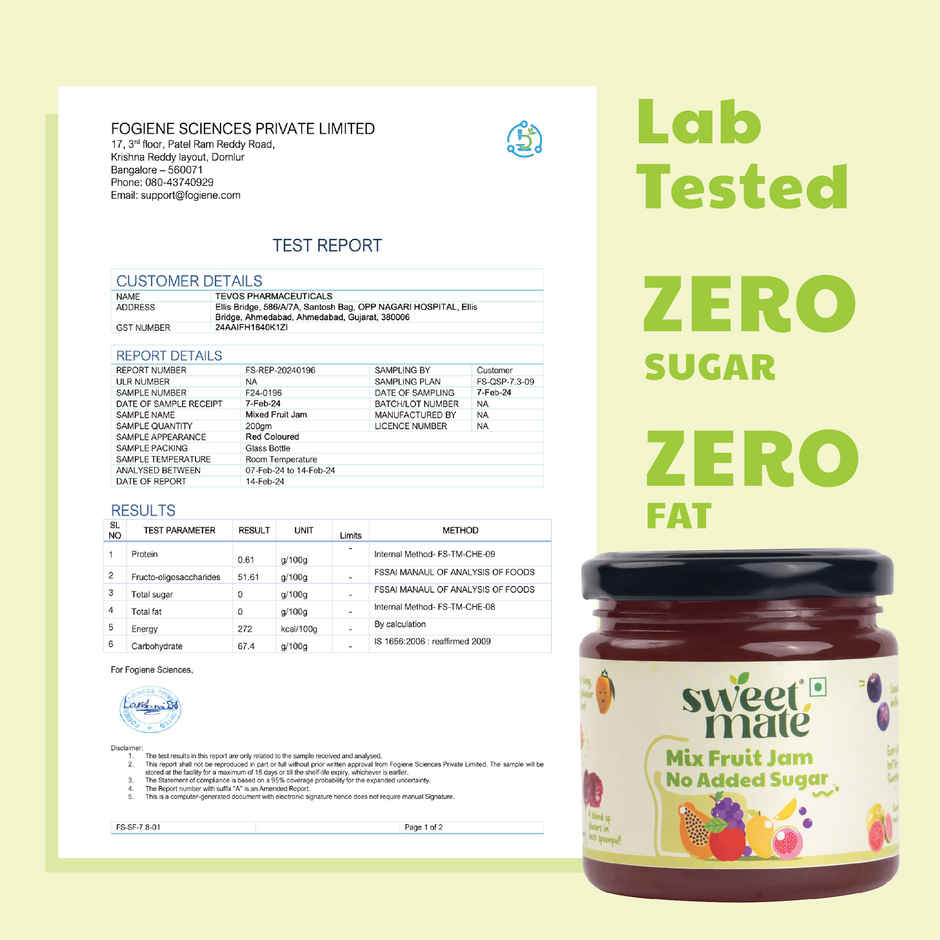 Sweetmate Sugar Free Mix Fruit Jam