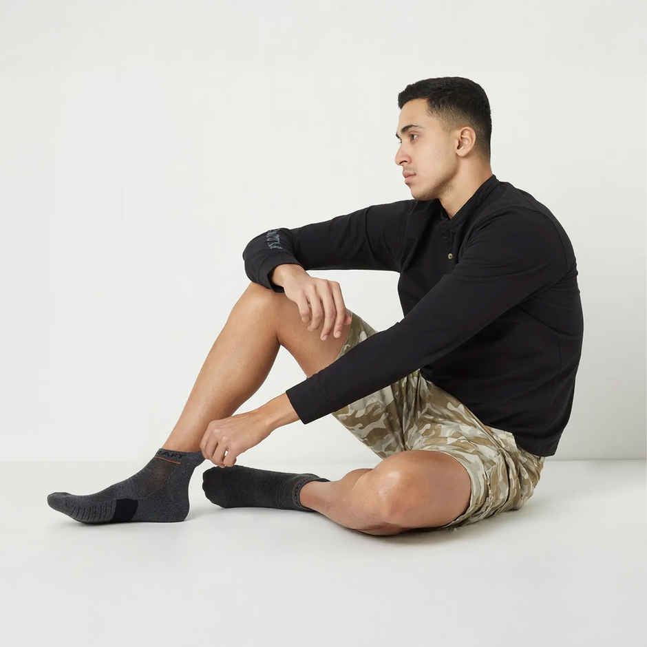 Wildcraft Men's Cotton Low Ankle Socks | Grey - Free Size