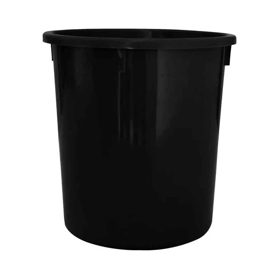 Kuber Industries Plastic 5 L Round Open Top Dustbin|Solid Color & Durable Plastic|(Black)