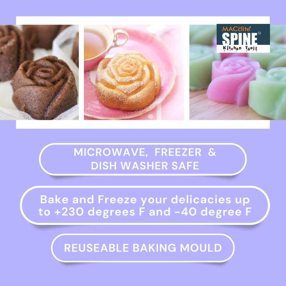 Silicone Muffin Mould Rose Set of 6 Pc