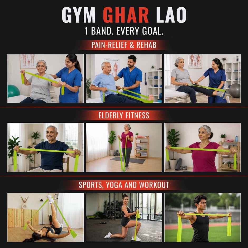 Slovic Natural Rubber Latex Thera Band | Light | Ideal for Cardio, Strength Training & Home Workout