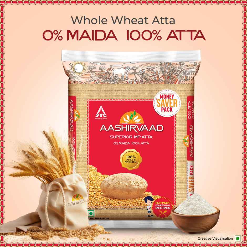 Fortune Sunlite Refined Sunflower Oil (Pouch)(1 l), Madhur Sugar/Sakkare - Refined(1 kg) & Aashirvaad Superior MP Whole Wheat Atta(5 kg) Combo